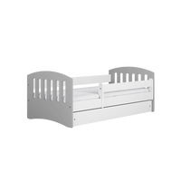 KINDERBETT CLASSIC mit Schublade und Matratze Grau 90/65/184 - Grau, Holzwerkstoff (80/180cm) - RAUMHIRSCH FURNITURE