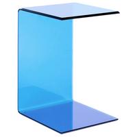 BEISTELLTISCH Sicherheitsglas Blau Lourdes - Blau, Glas (40/40/61cm) - Beliani