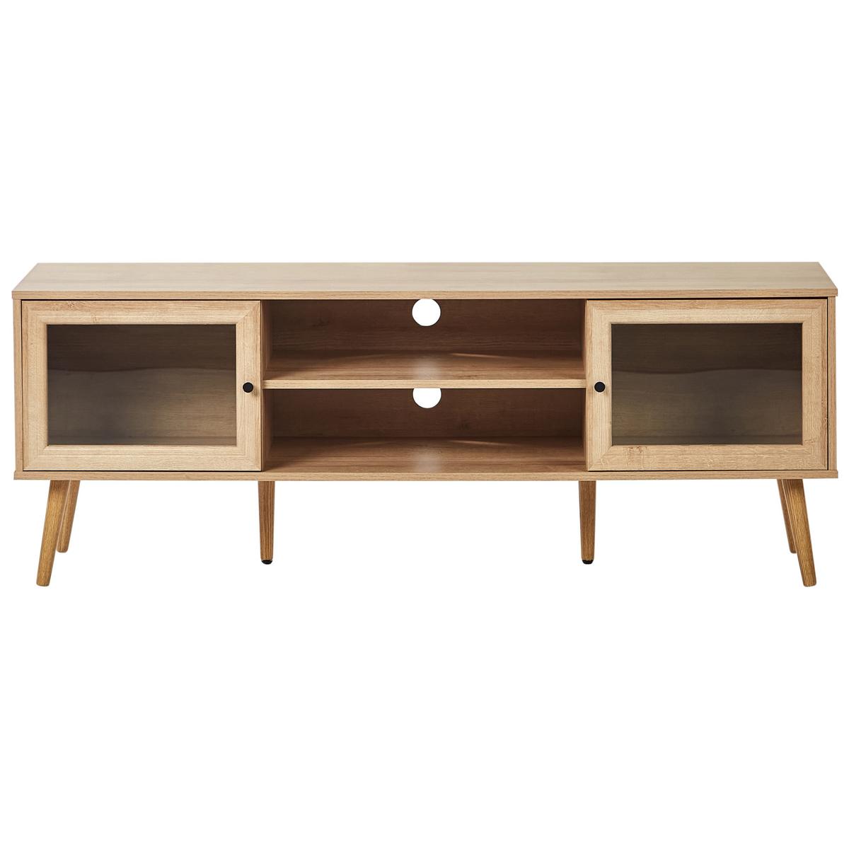 TV-MÖBEL Heller Holzfarbton Albany - Hellbraun, Holzwerkstoff (150/56/39cm) - Beliani