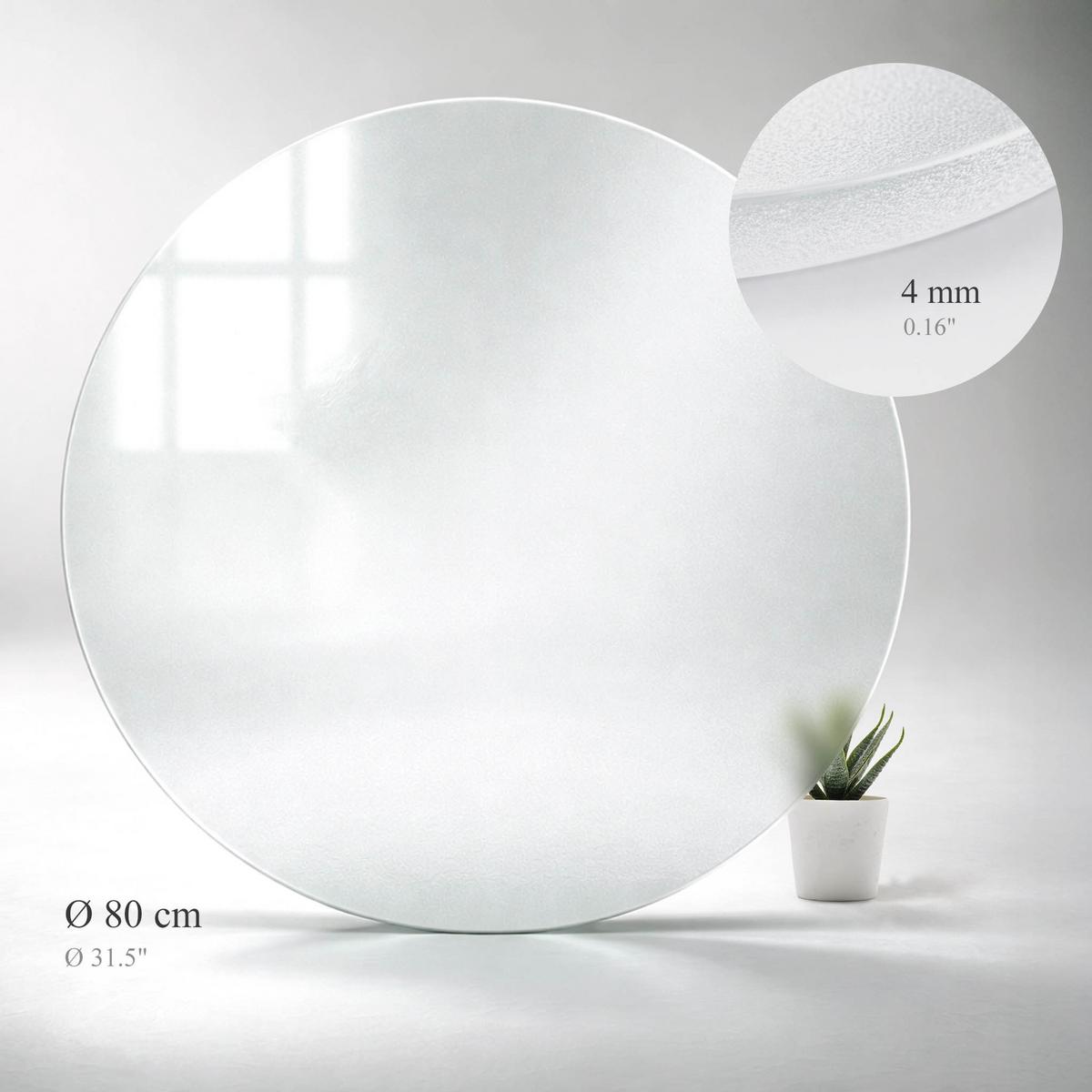 TISCHPLATTE Ø80 cm milchglas - Transparent, Glas (80/80/0.4cm) - TULUP