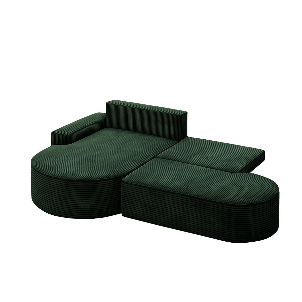 ECKSOFA Venedig Mit Schlaffunktion - Grün, Holzwerkstoff/Textil (278/179cm) - Fun Möbel