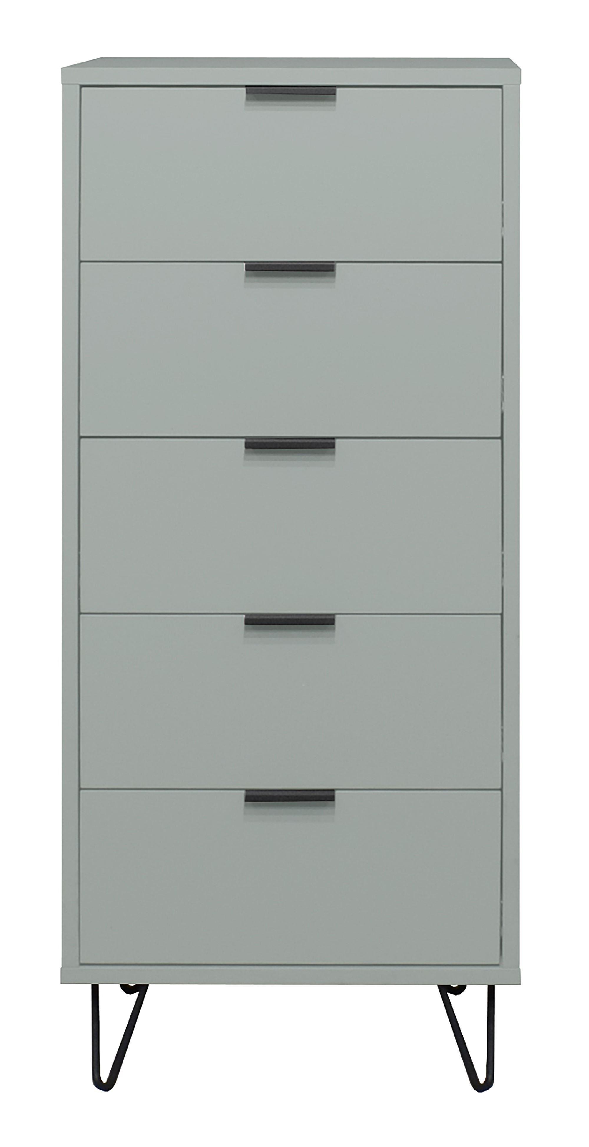 KOMMODE Erna 51x45x123 Pinie Green matt Lack - Grün, Holzwerkstoff (51/123/45cm) - 58aufmkessel