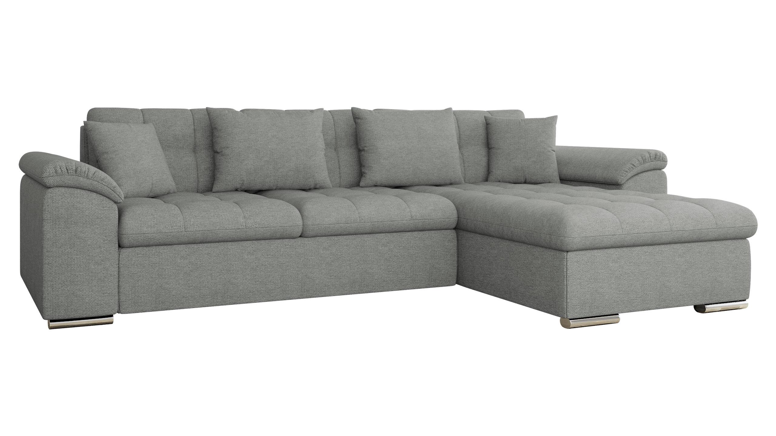 ECKSOFA Diana, Seite: Rechts - Alufarben, Holz/Textil (280/160cm) - MIRJAN24