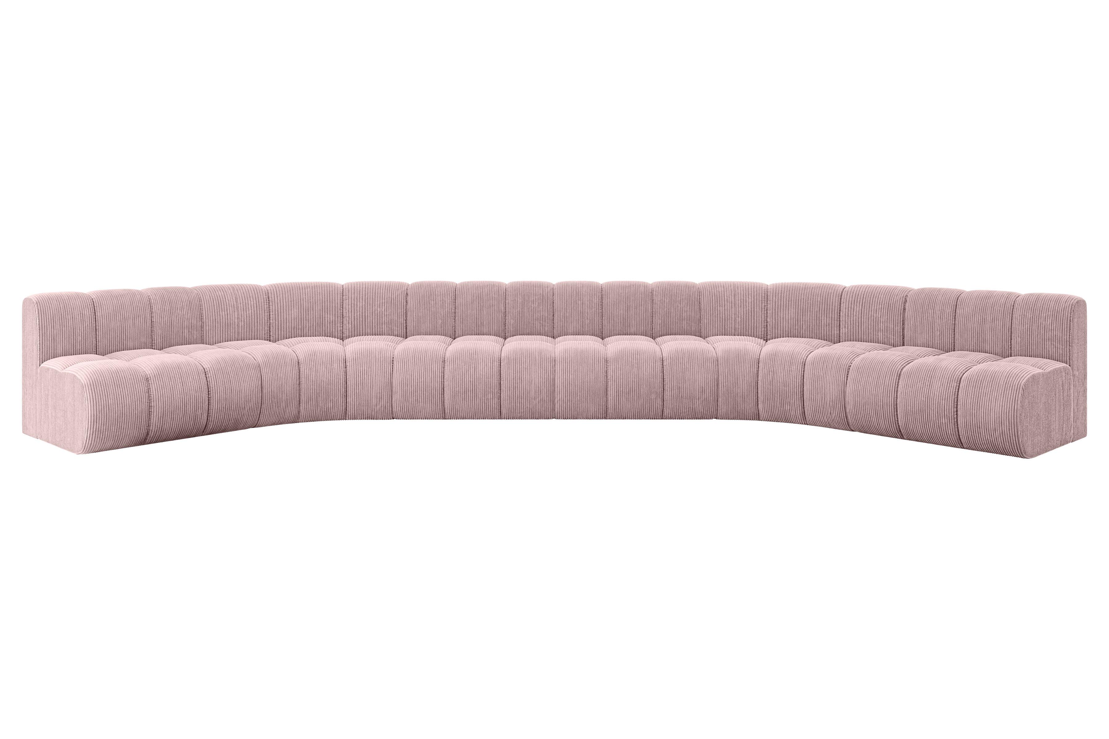 WOHNLANDSCHAFT modulares Sofa Montra-U2 - 581x174x70 cm Rosa - Rosa, Holzwerkstoff/Textil (581/70/174cm) - ALTDECOR