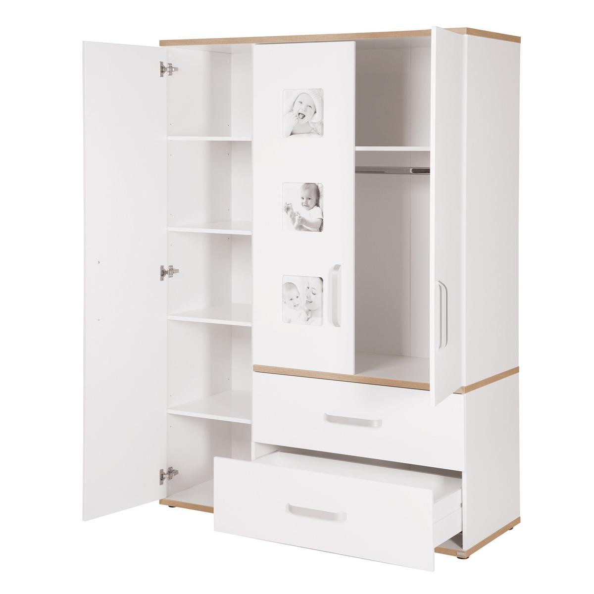 BABYZIMMER-SET Pia mit breiter Wickelkommode 3-teilig - Weiß, Holzwerkstoff (76/81/142.5cm) - Roba
