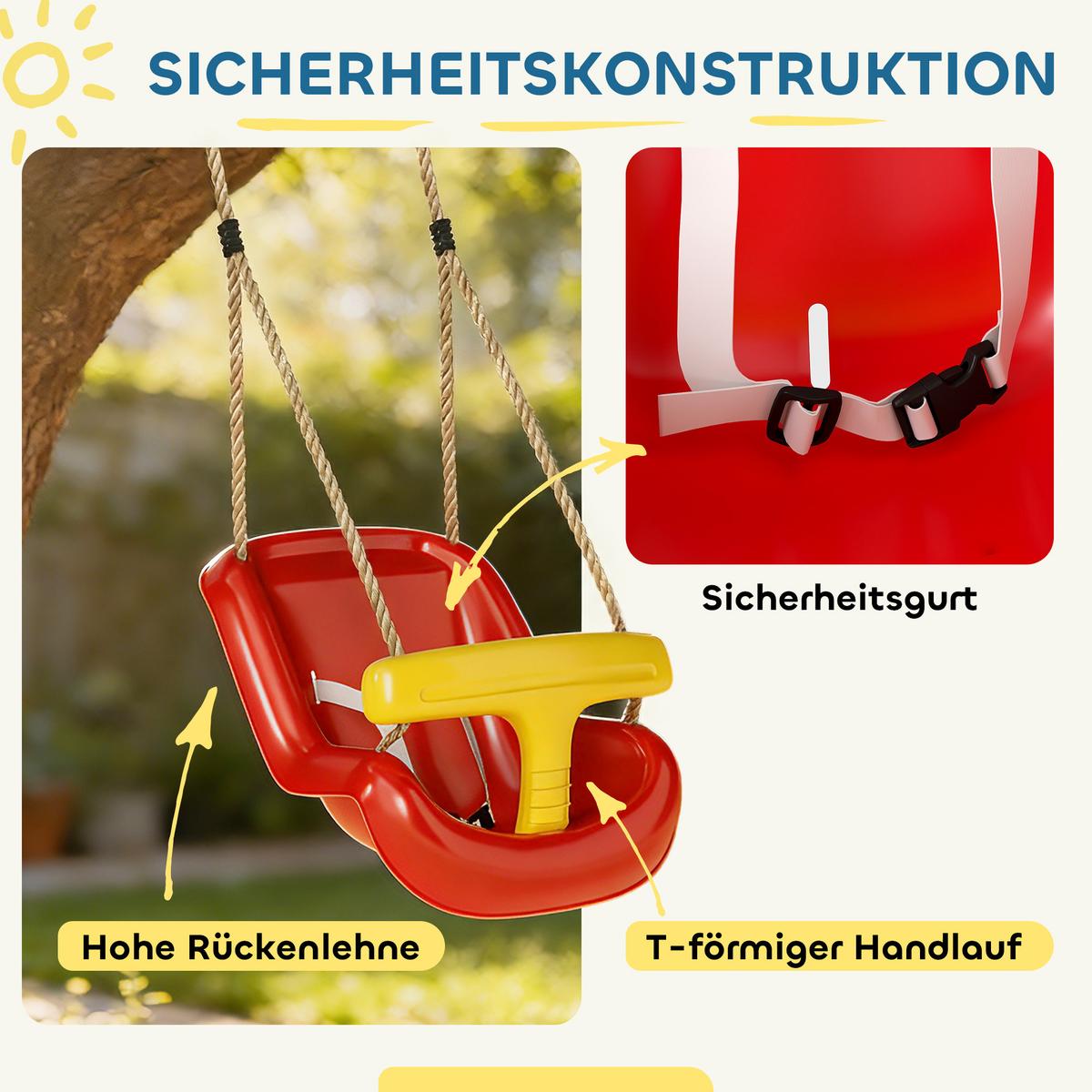 BABYSCHAUKEL PE Rot - Rot, Kunststoff (28/36cm) - AIYAPLAY