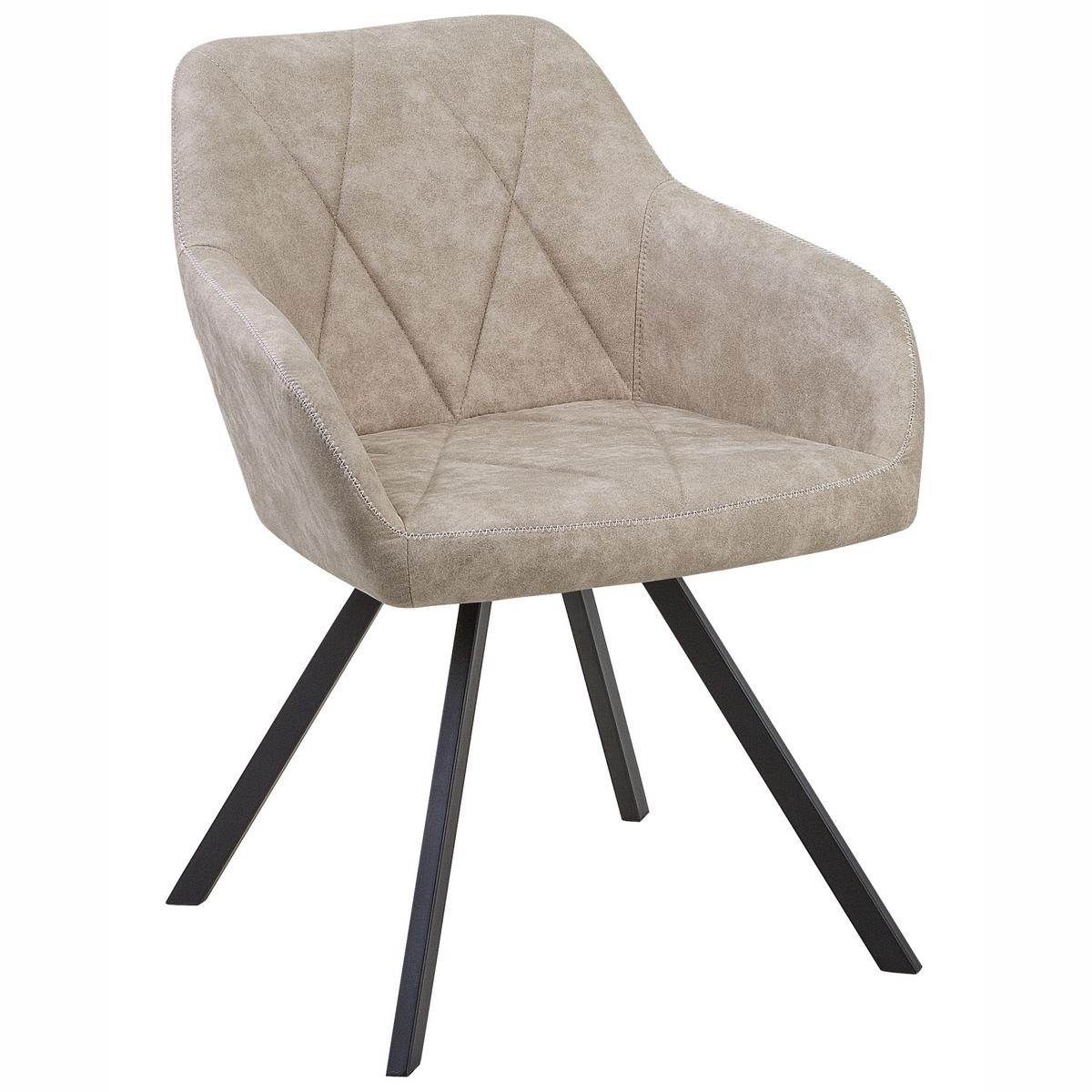 ESSZIMMERSTUHL 2er-Set Polsterbezug Beige Monee - Beige, Textil/Metall (48/78/50cm) - Beliani