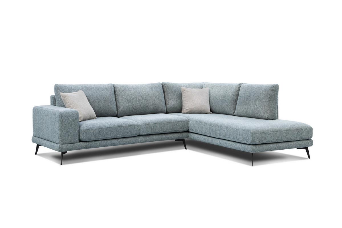ECKSOFA MEDIOLANE 5-Sitzer, mintgrün - Mintgrün, Holzwerkstoff/Textil (282/219cm) - Wozimo