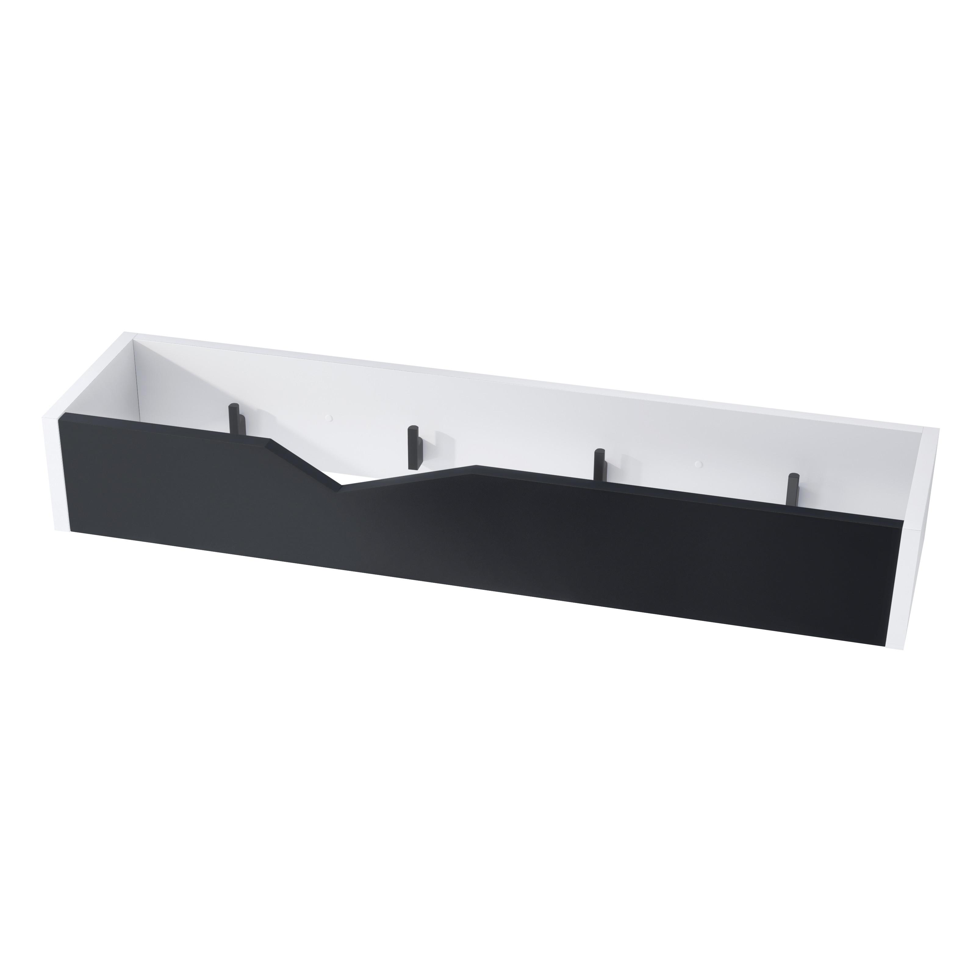 GARDEROBENPANEEL Kolmio Schwarz matt - Schwarz, Holzwerkstoff (83.5/12.5/21cm) - Vladon