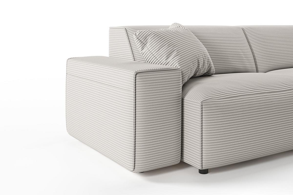 ECKSOFA RANI Steingrau Cord - Schwarz/Grau, Kunststoff/Textil (299/189cm) - KAWOLA
