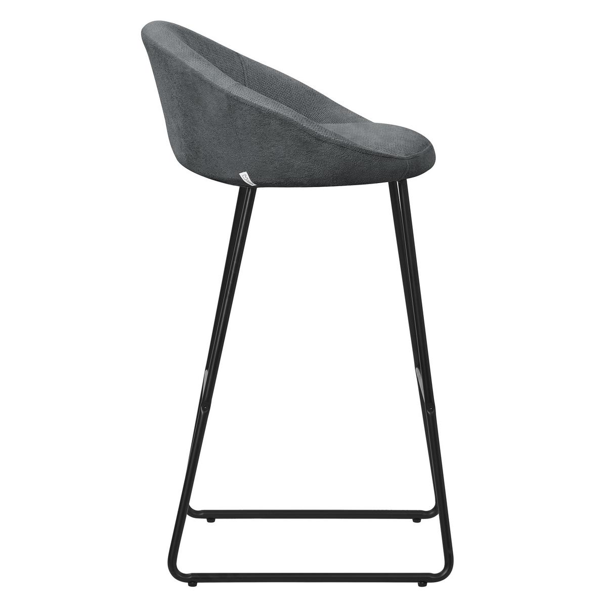 BARHOCKER 2er Set Anthrazit mit Stoffbezug - Anthrazit/Schwarz, Metall (56/94/50cm) - ML-DESIGN