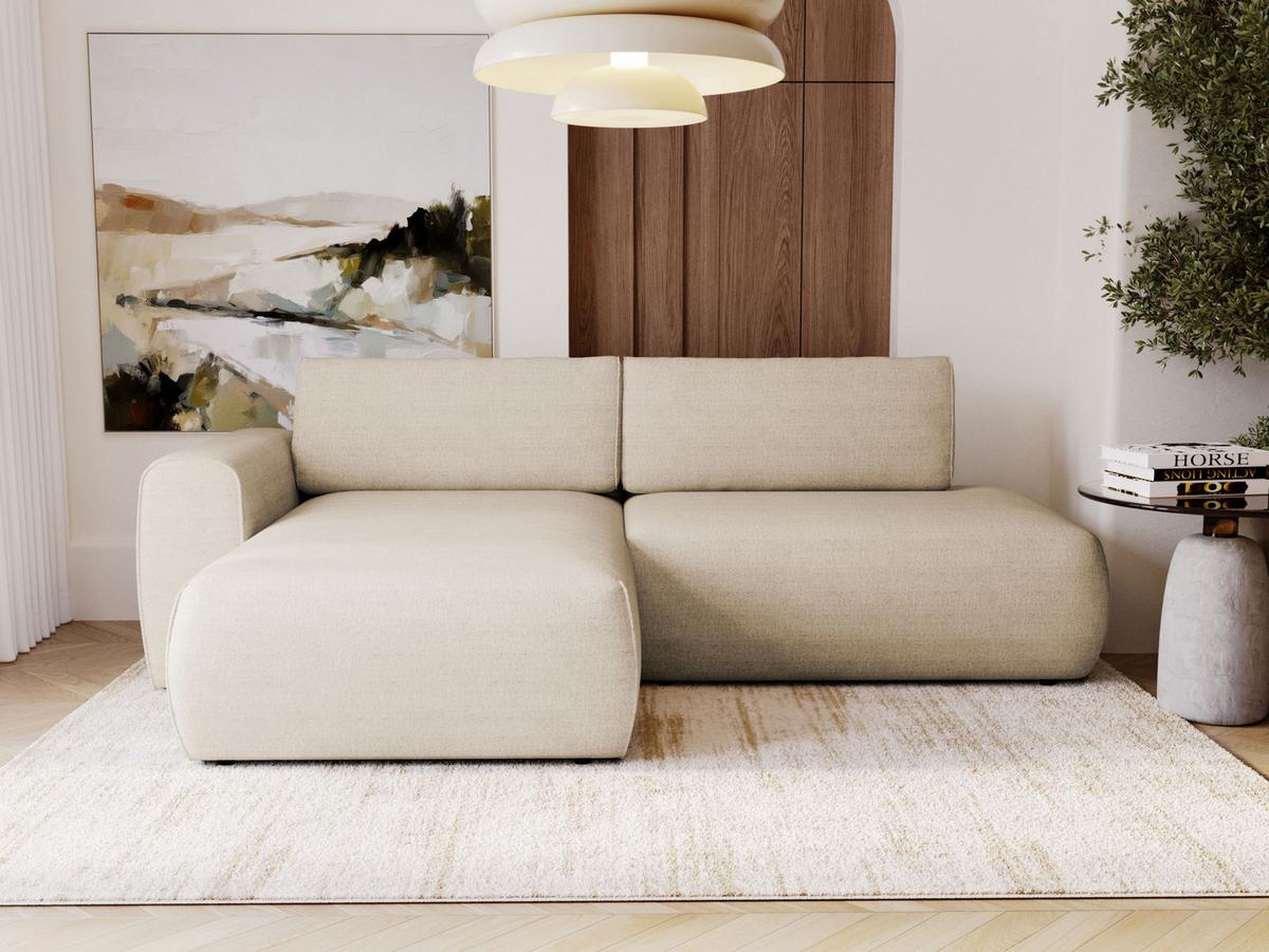 ECKSOFA Mila - Creme/Schwarz, Holzwerkstoff/Kunststoff (256/164cm) - MIRJAN24