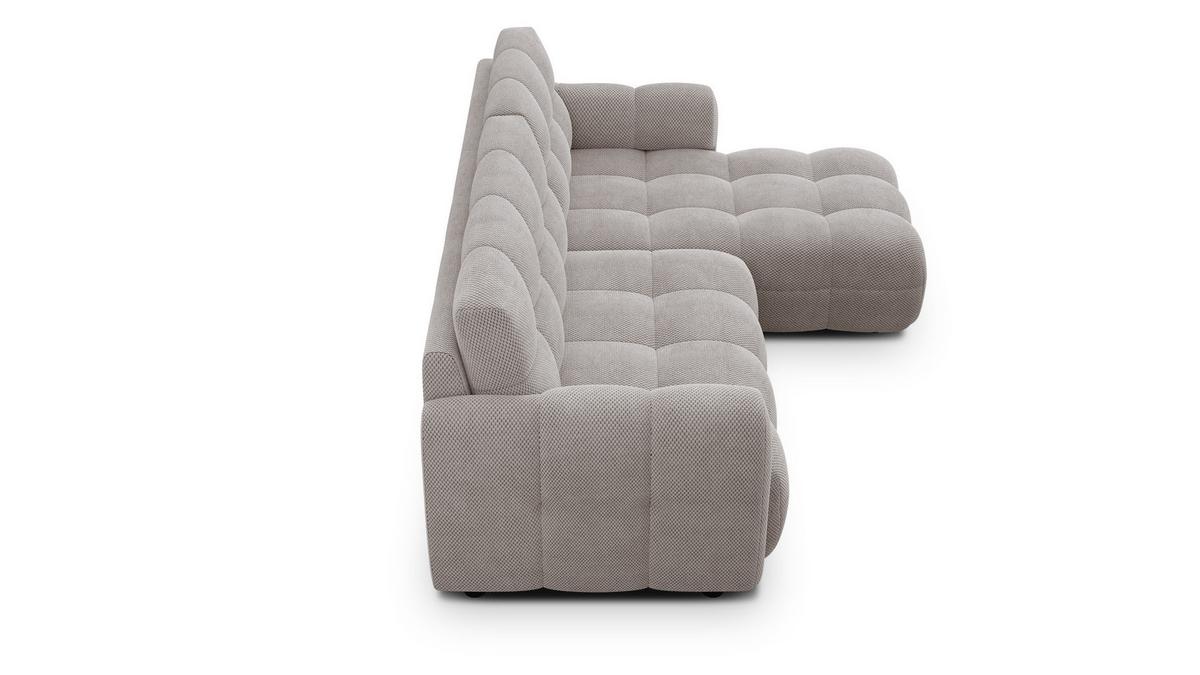 ECKSOFA MELLOW 3-Sitzer, beige - Beige/Schwarz, Holz/Textil (232/156cm) - Wozimo
