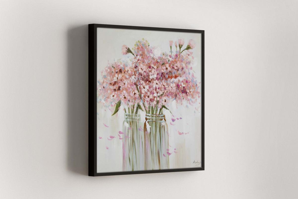 ÖLGEMÄLDE 80/80 cm - Pink, Holz/Textil (80/80cm) - KUNSTLOFT