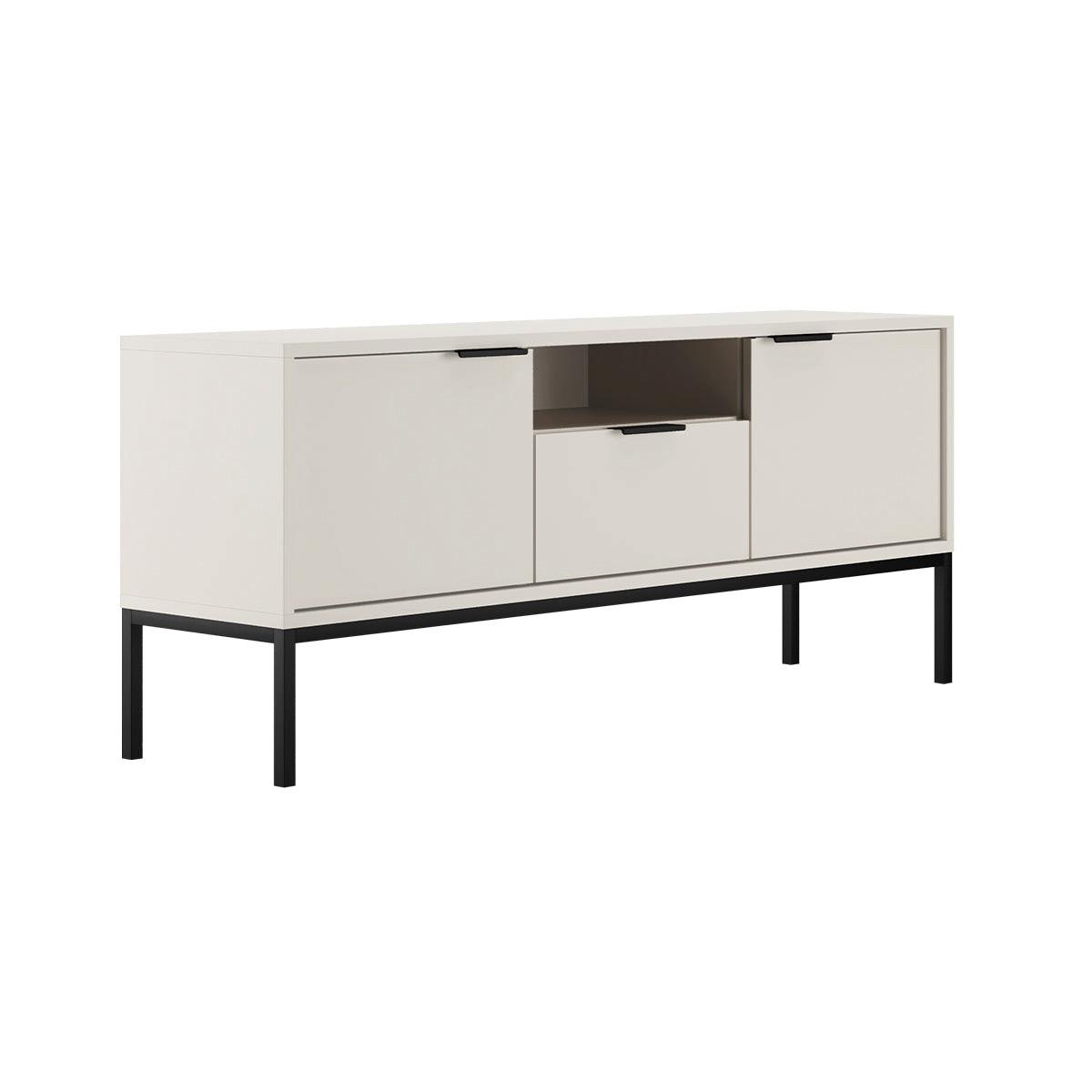 TV-MÖBEL Seattle Weiß und Schwarz - Schwarz/Weiß, Holzwerkstoff (135/56.4/33cm) - Petits-meubles