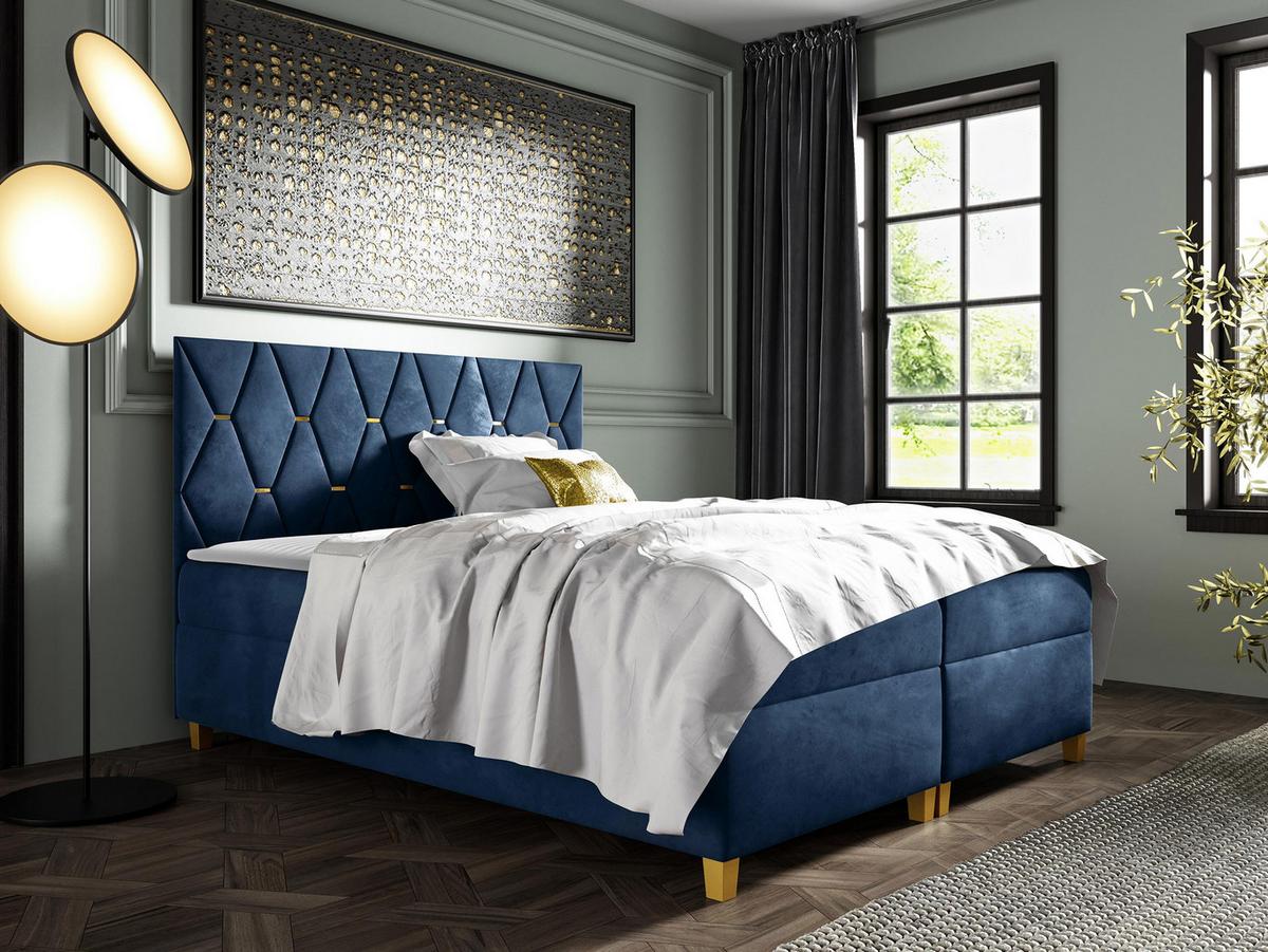 BOXBETT Inez - H3 - Blau, Holz (160/200cm) - MIRJAN24