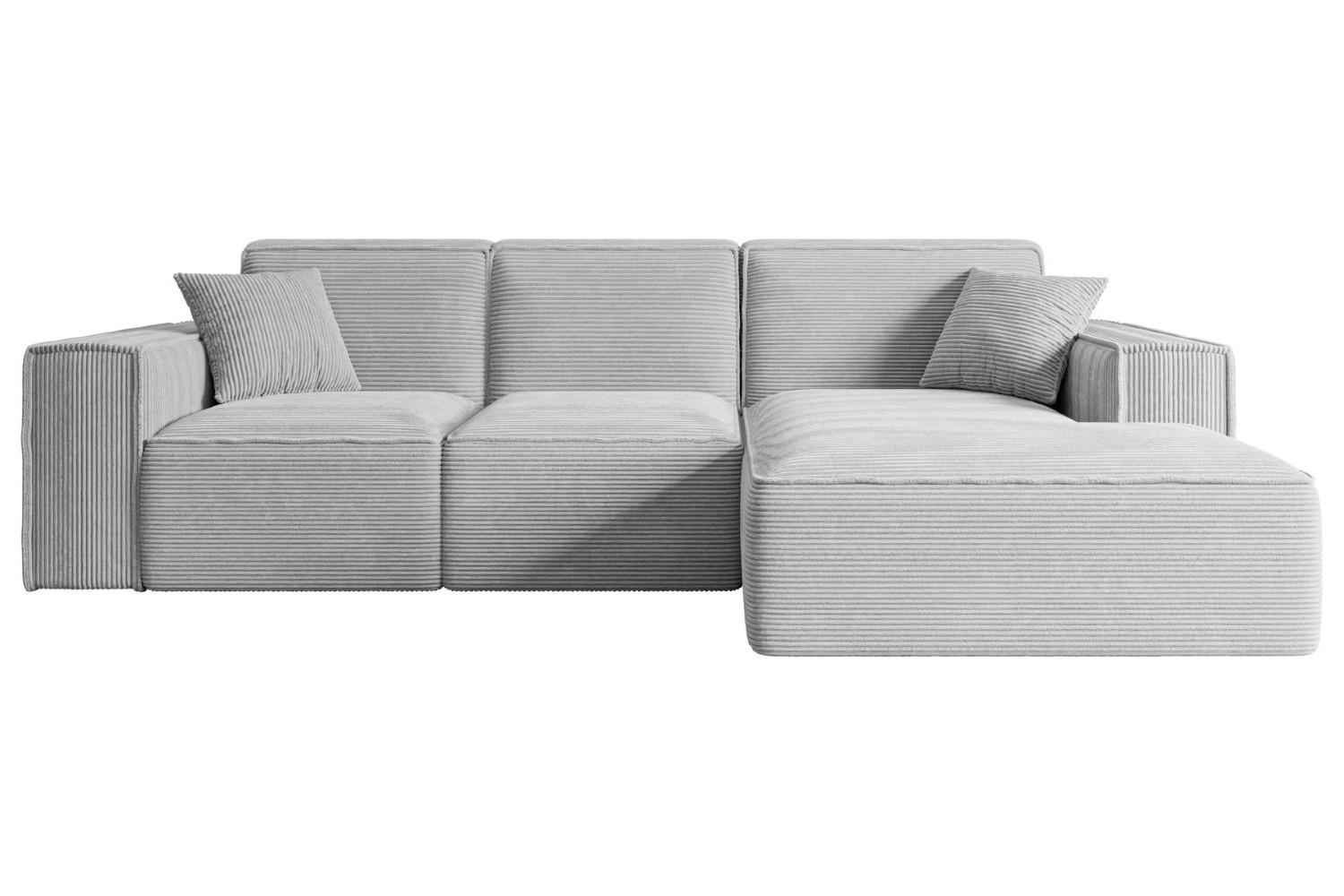 ECKSOFA Ottomane Rechts SERRA-L - 266x169x80 cm Grau Cord - Schwarz/Grau, Holzwerkstoff/Kunststoff (266/169cm) - ALTDECOR