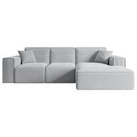 ECKSOFA Ottomane Rechts SERRA-L - 266x169x80 cm Grau Cord - Schwarz/Grau, Holzwerkstoff/Kunststoff (266/169cm) - ALTDECOR