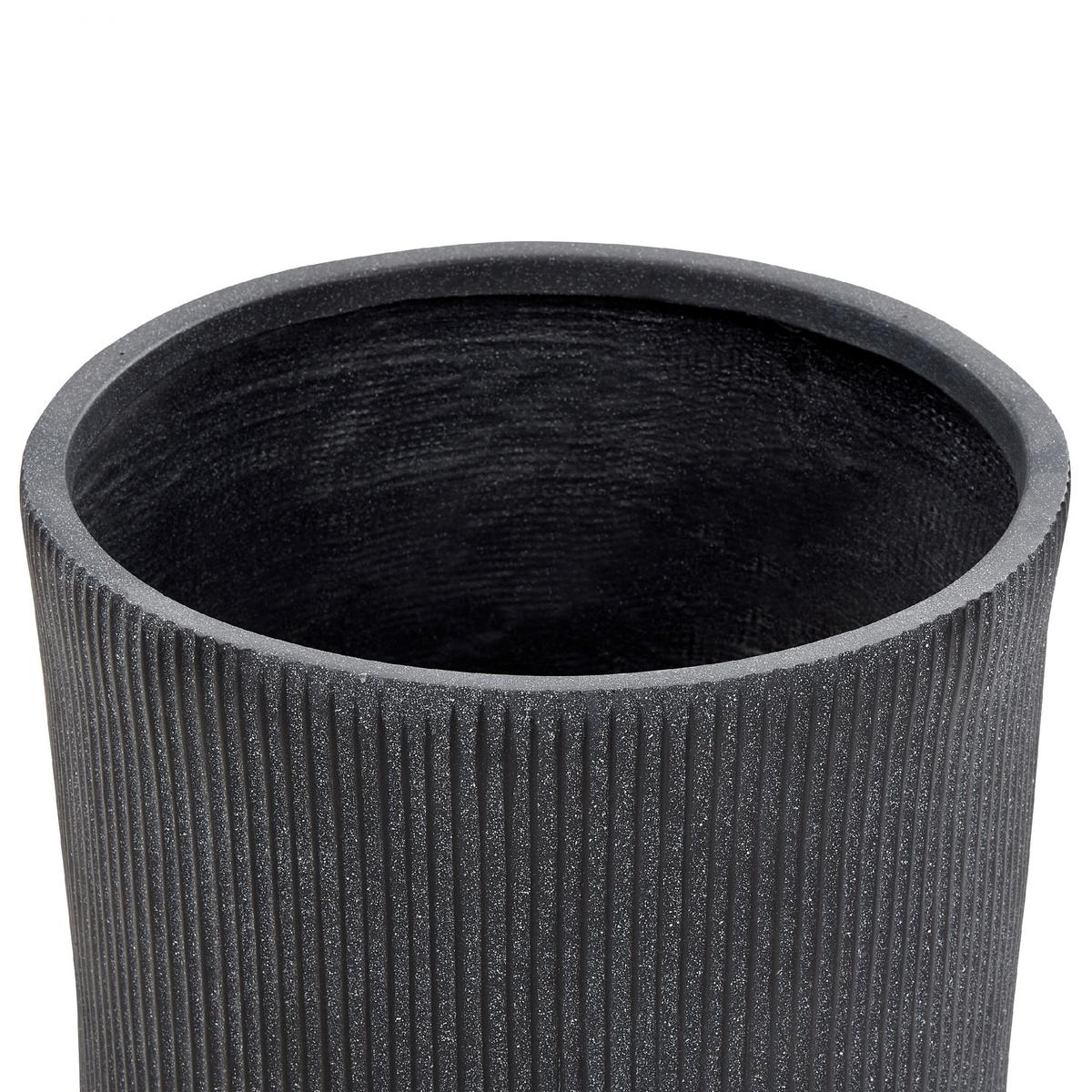 BLUMENTOPF graphitgrau rund 45/45/45 cm Oreoi - Grau, Naturmaterialien (45cm) - Beliani