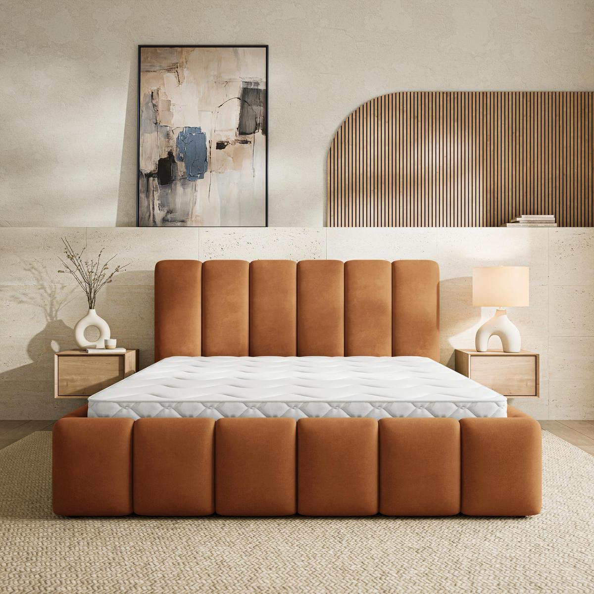 POLSTERBETT RANIS 120x200 cm mit Bettkästen - Kupferfarben - Kupferfarben, Holz/Textil (120/200cm) - MASSENO