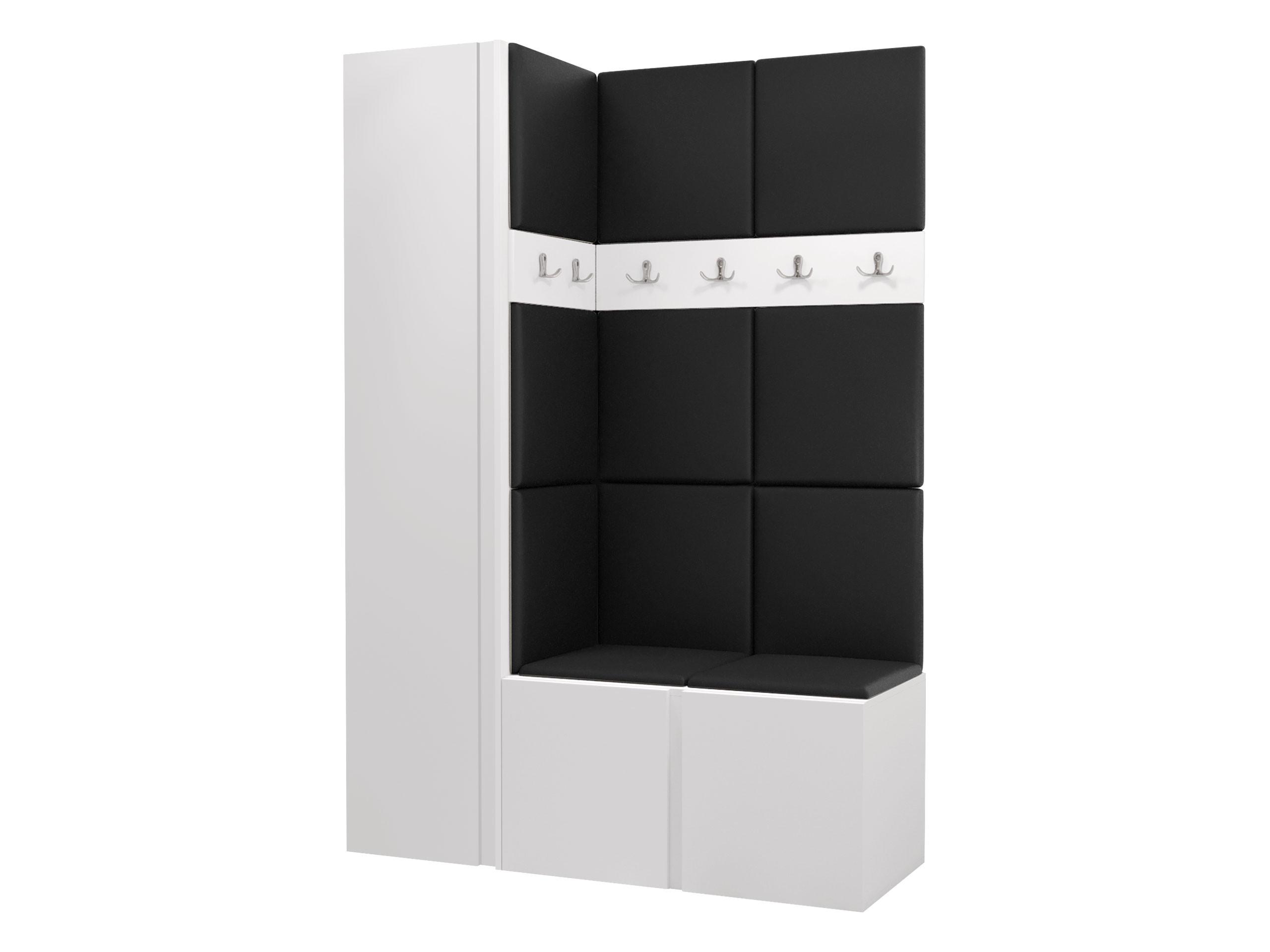 GARDEROBEN-SET Orion IX - Schwarz/Weiß, Holzwerkstoff/Kunststoff (124/186/46cm) - MIRJAN24