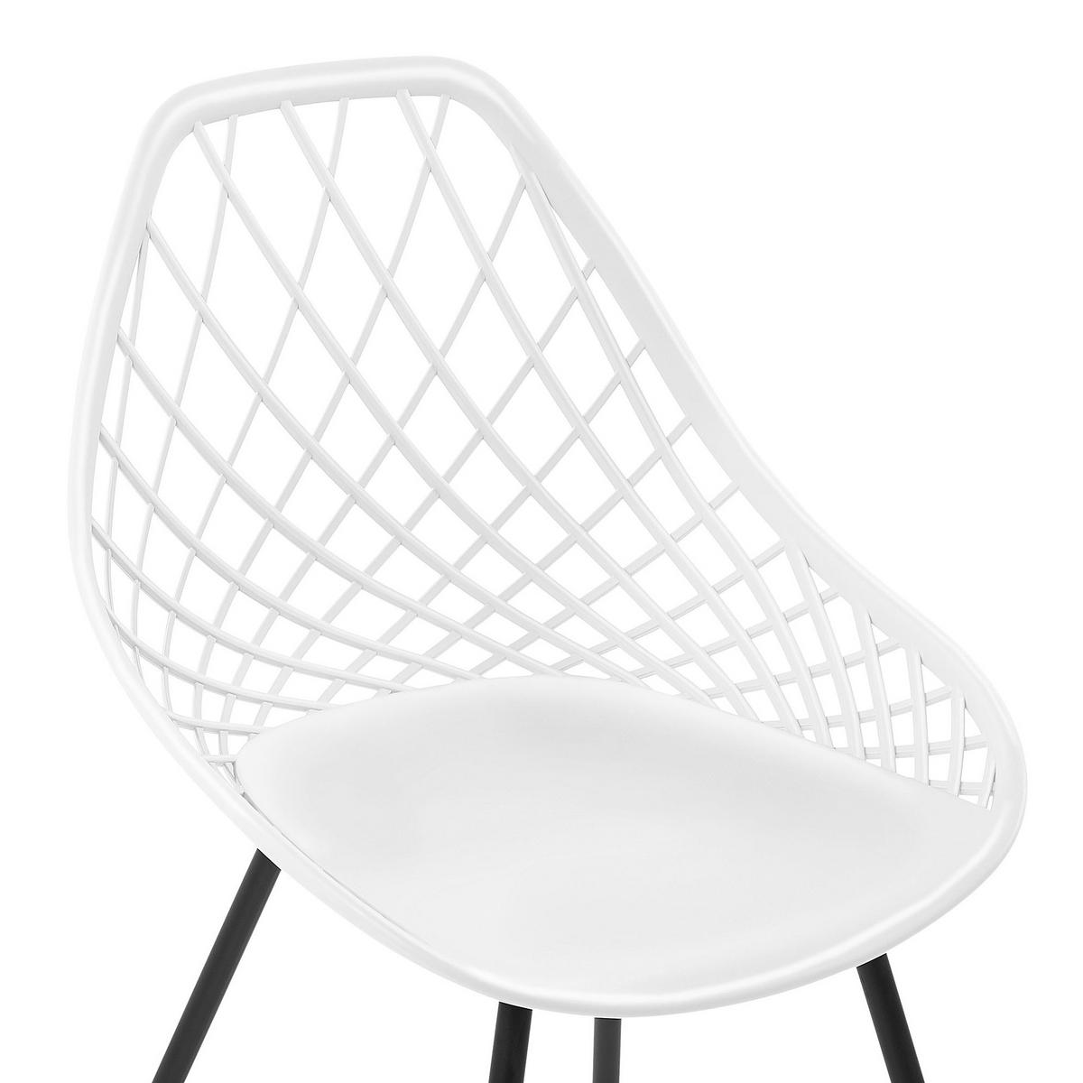 ESSZIMMERSTUHL 2er-Set Kunststoff Weiß Canton - Weiß, Kunststoff/Metall (46/86/52cm) - Beliani