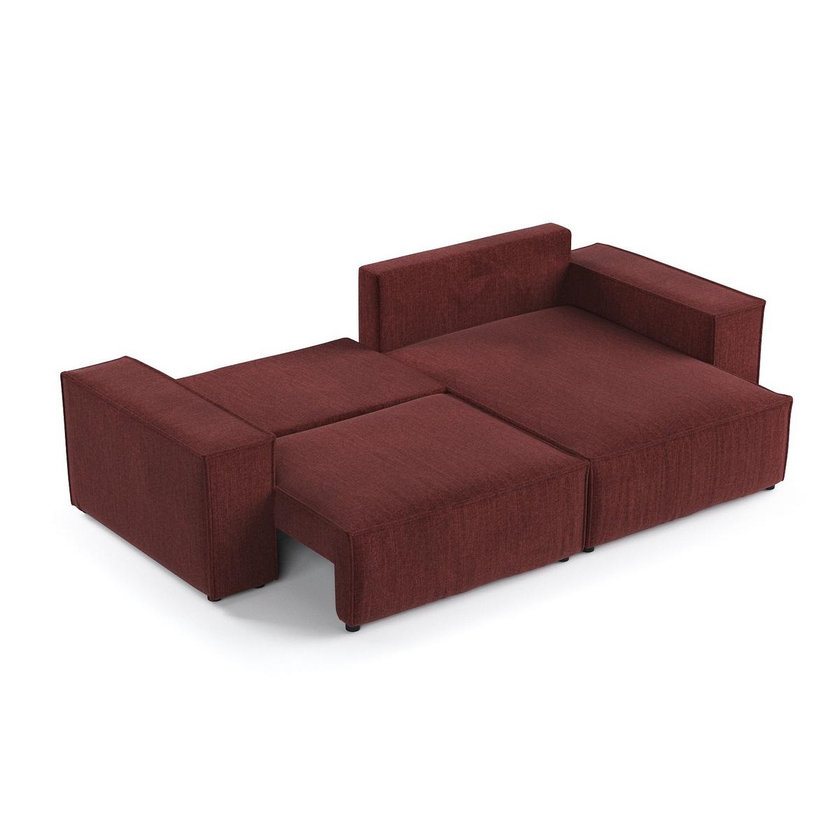 ECKSOFA SENSO mit Schlaffunktion Rot im City Stoff - Rot/Schwarz, Holz/Holzwerkstoff (255/148cm) - AltaBeds