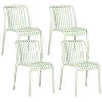 GARTENSTUHL 4er-Set Hellgrün Ariccia - Hellgrün, Kunststoff (45/78/50cm) - Beliani