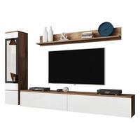 WOHNWAND Vera I - Silberfarben/Multicolor, Holzwerkstoff/Kunststoff (33/30/180cm) - MIRJAN24