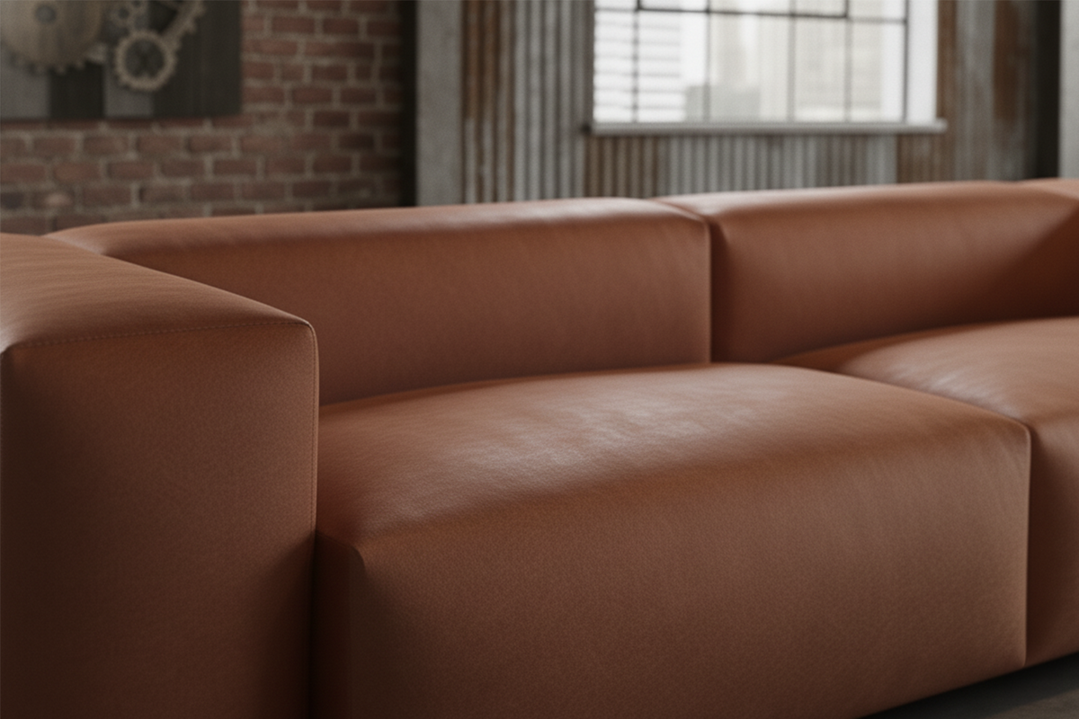 SOFA CELESTE Braun Lederfaserstoff - Schwarz/Braun, Leder/Kunststoff (302/72/114cm) - KAWOLA