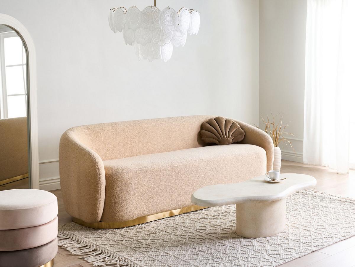 2-SITZER-SOFA Bouclé Beige Sipo - Beige, Textil (206/74/75cm) - Beliani