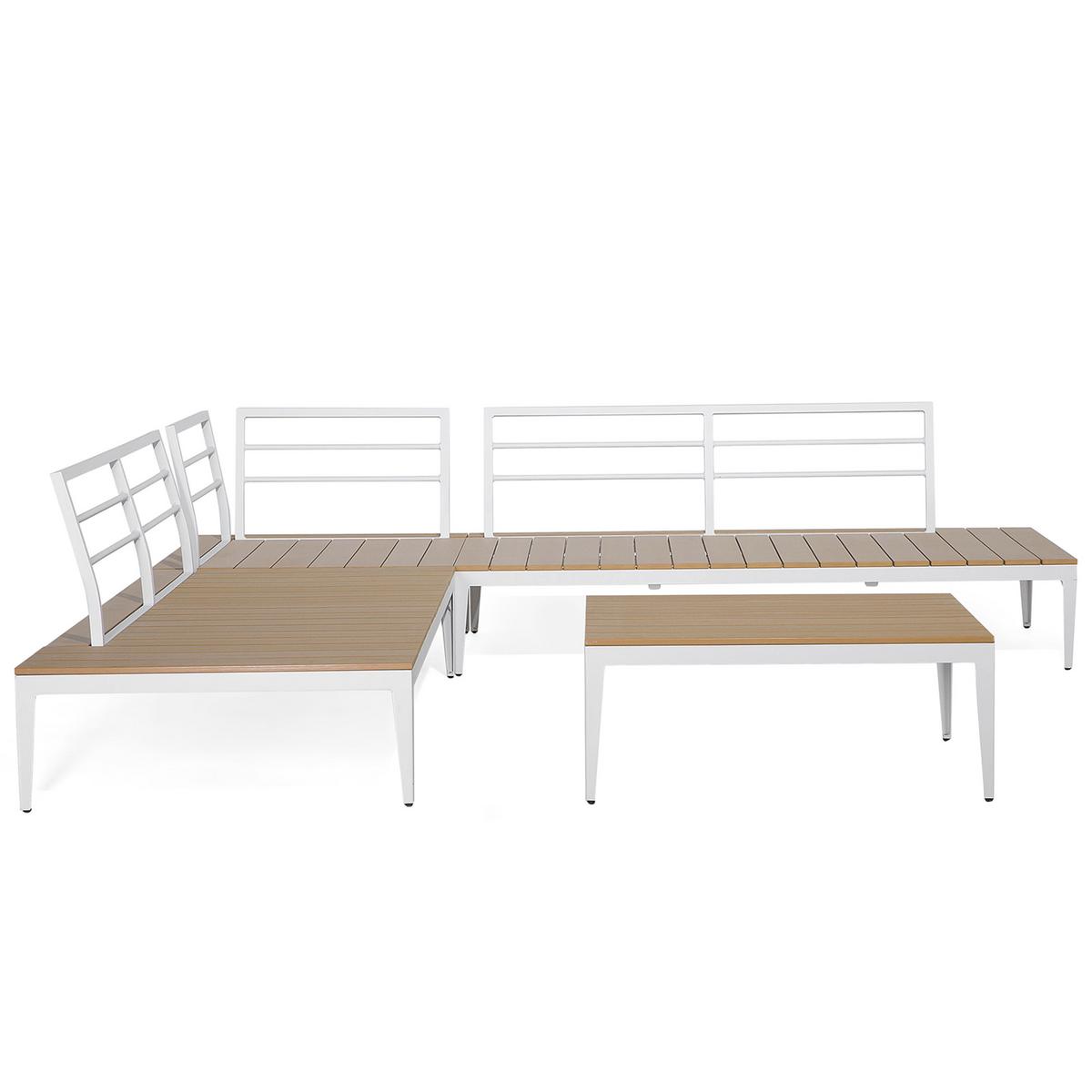 LOUNGE-SET 4-Sitzer grau Positano - Grau, Holzwerkstoff - Beliani