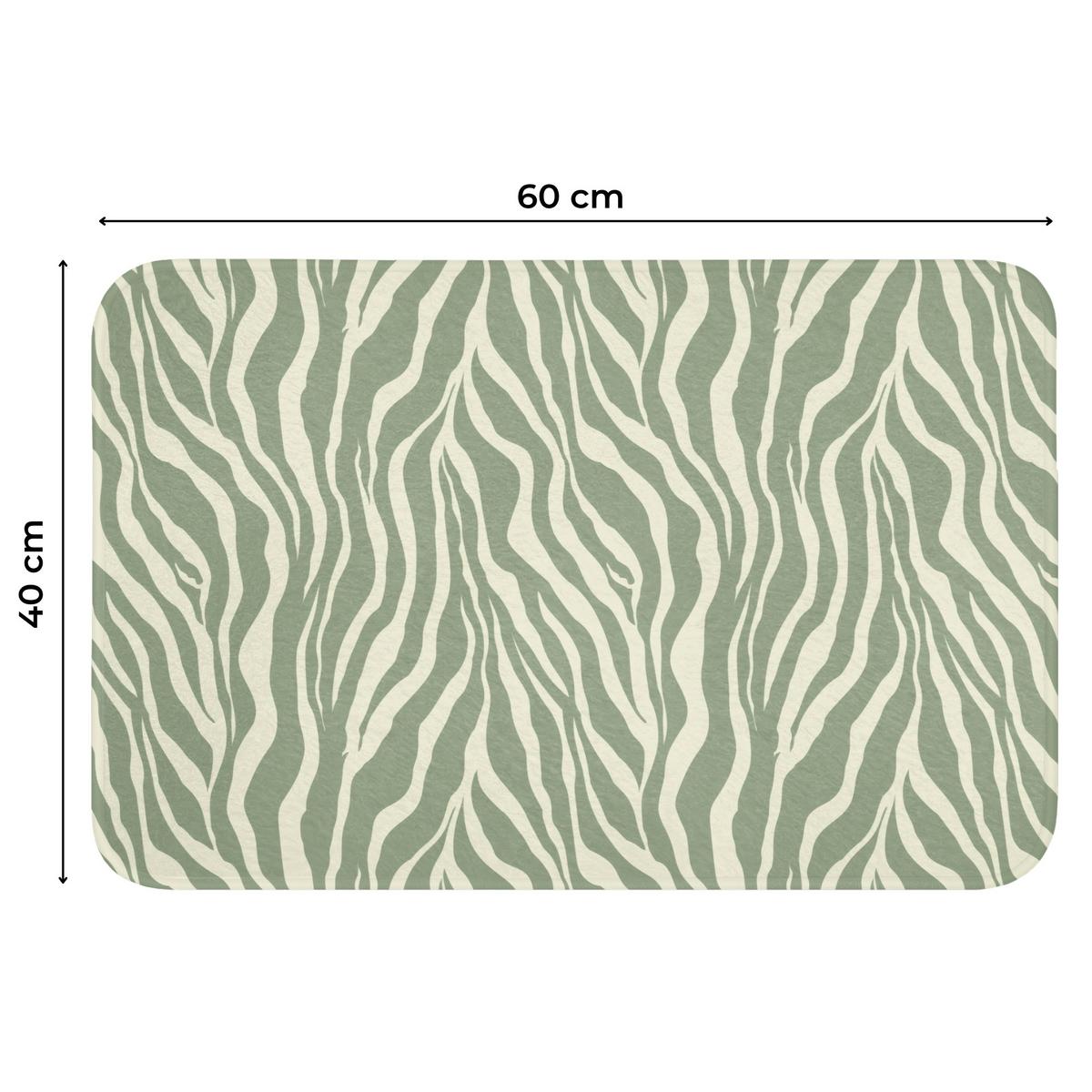 WC-VORLEGER Zebra - Motiv - Grün Toilettenvorleger 60x40 cm - Salbeigrün, Textil (60/1cm) - OnlyWow