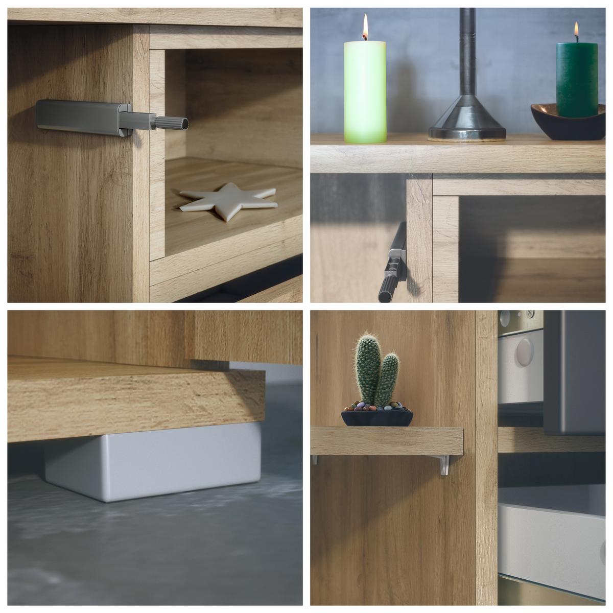 SIDEBOARD Skadu Anthrazit matt - Anthrazit, Holzwerkstoff (166.5/75.5/35cm) - Vladon
