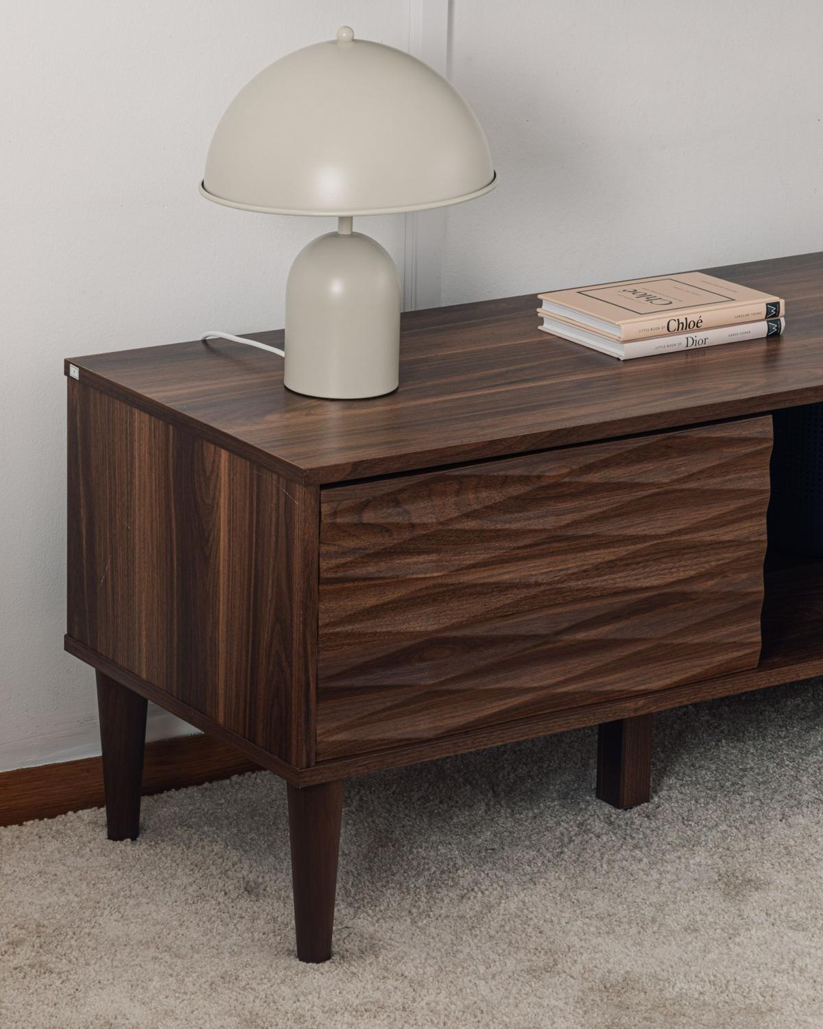 TV-MÖBEL Dunkler Holzfarbton Kayan - Dunkelbraun, Holzwerkstoff (160/46/40cm) - Beliani