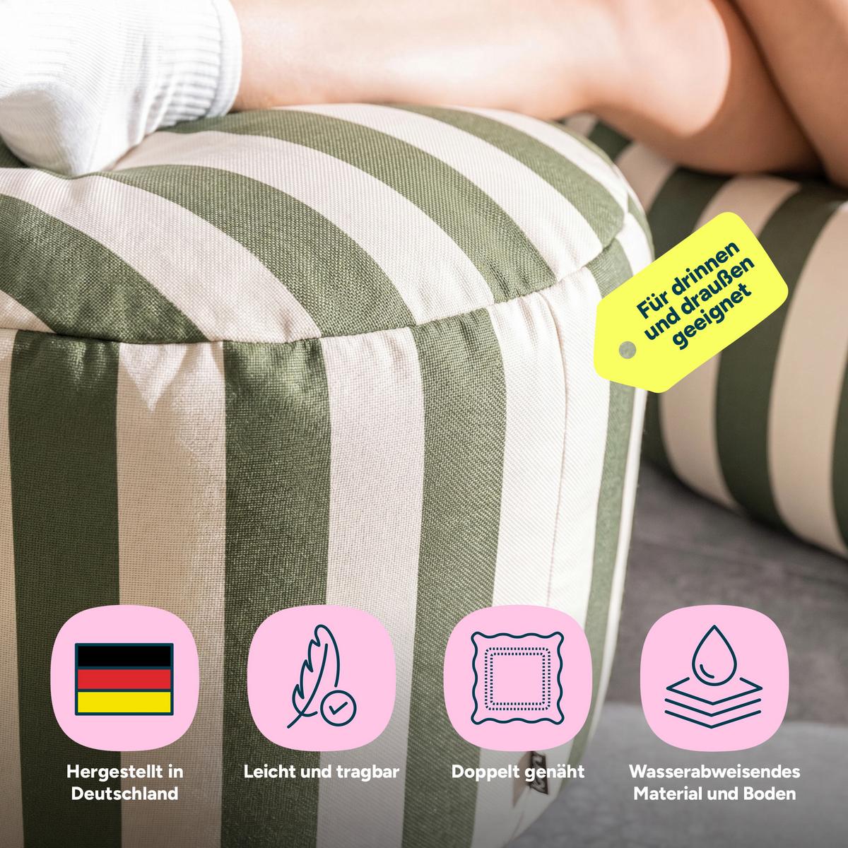 SITZPOUF Milano - Olivgrün, Textil (55/35/55cm) - icon