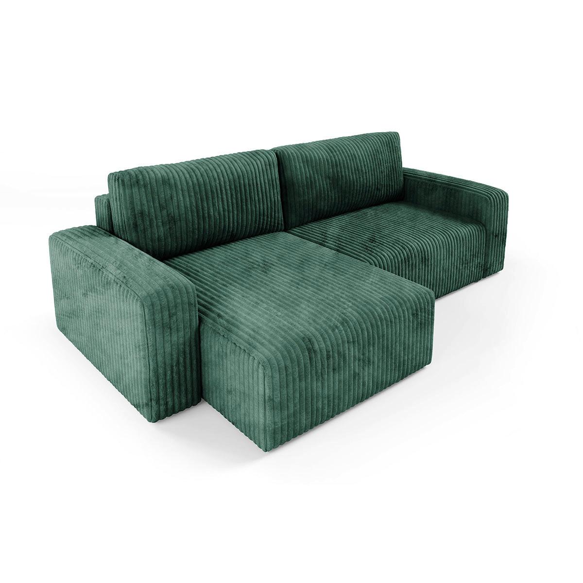 ECKSOFA Angela 3 Sitzplätze Tannengrün - Grün, Holz (252/149cm) - Petits-meubles