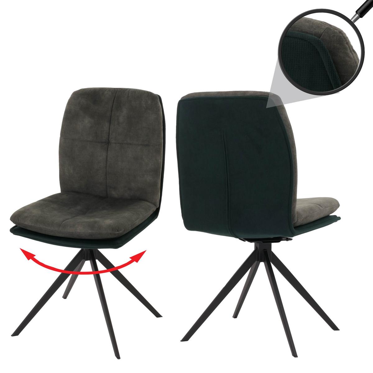 ESSZIMMERSTUHL Grün 2er-Set - Grün, Textil (47/90/56cm) - MCW