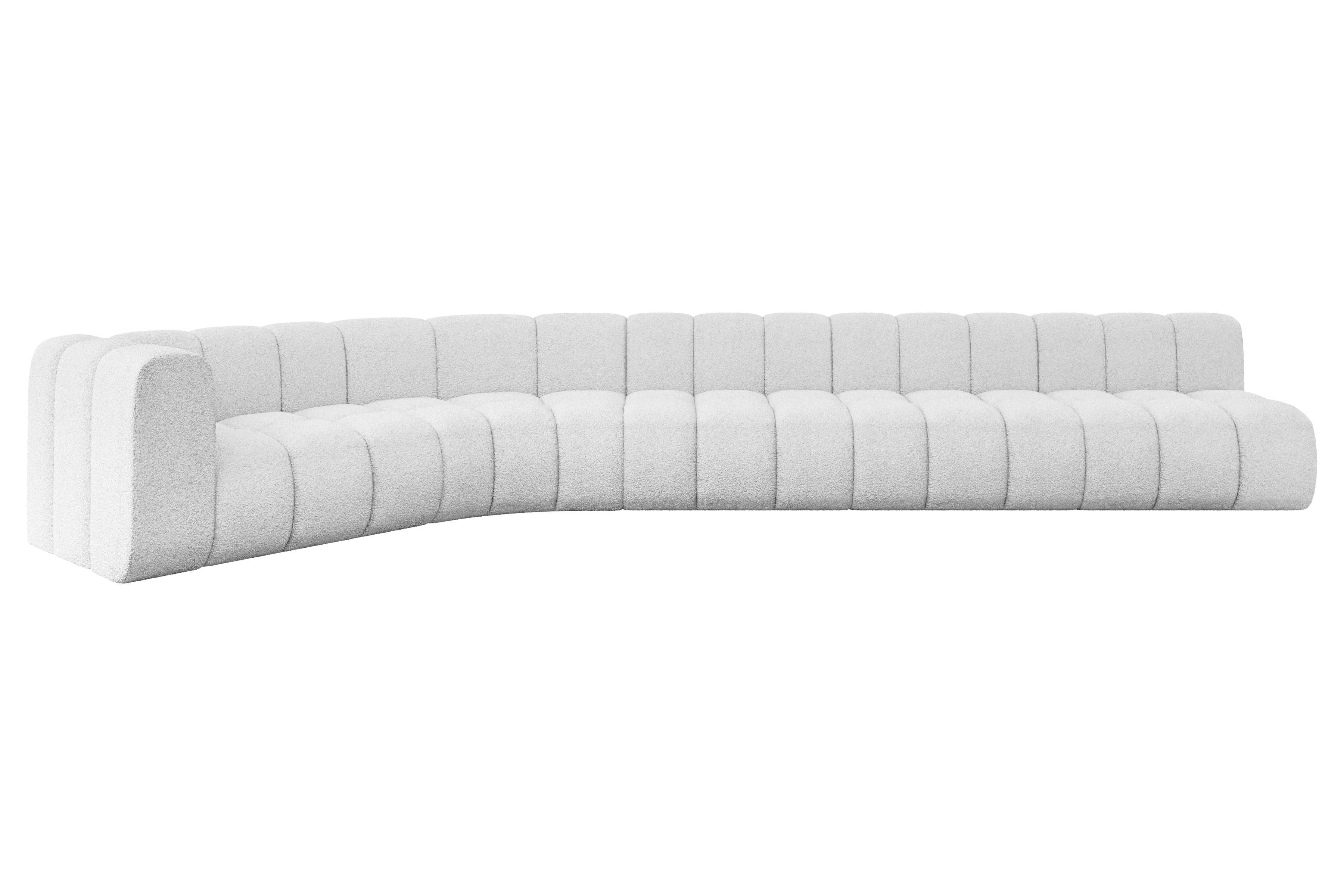 ECKSOFA modulares Sofa Karex-L3 - 490x194x70 cm Weiß - Weiß, Holzwerkstoff/Textil (490/194cm) - ALTDECOR