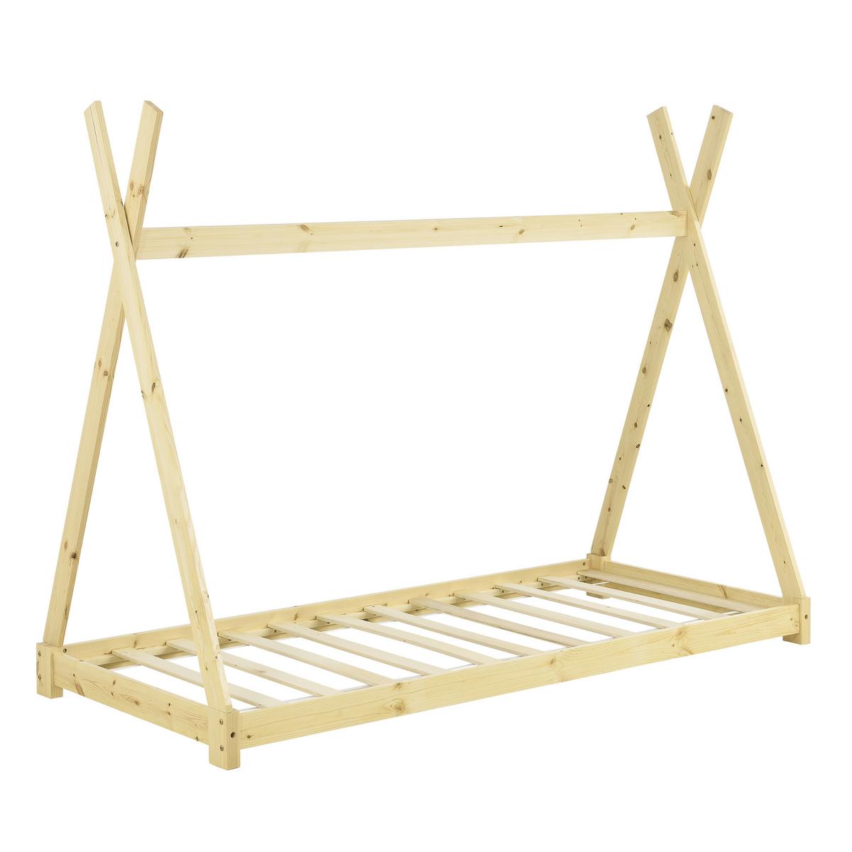 KINDERBETT Onejda - Naturfarben, Holz (90/200cm) - [en.casa]