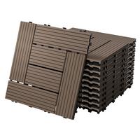 BODENPLATTE Mosaik 2er Set - Dunkelbraun, Holzwerkstoff (30/30/2cm) - ECD-Germany