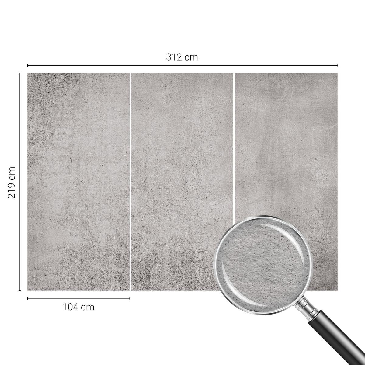 FOTOTAPETE 312x219 cm - Betonmuster - Grau, Textil (312/219cm) - Wallfluent