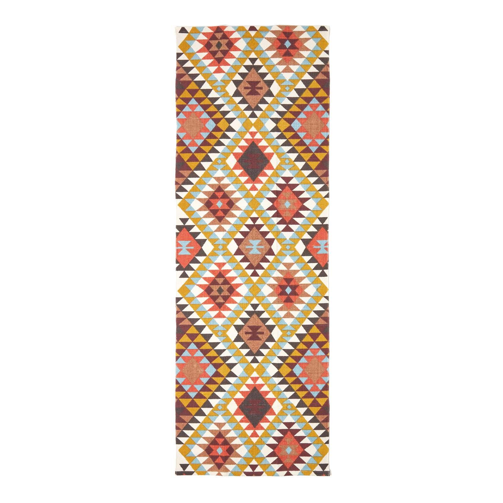 BAUMWOLLTEPPICH-LÄUFER Oslo geometrisch 66/200 cm - Multicolor, Textil (66/200cm) - Homescapes