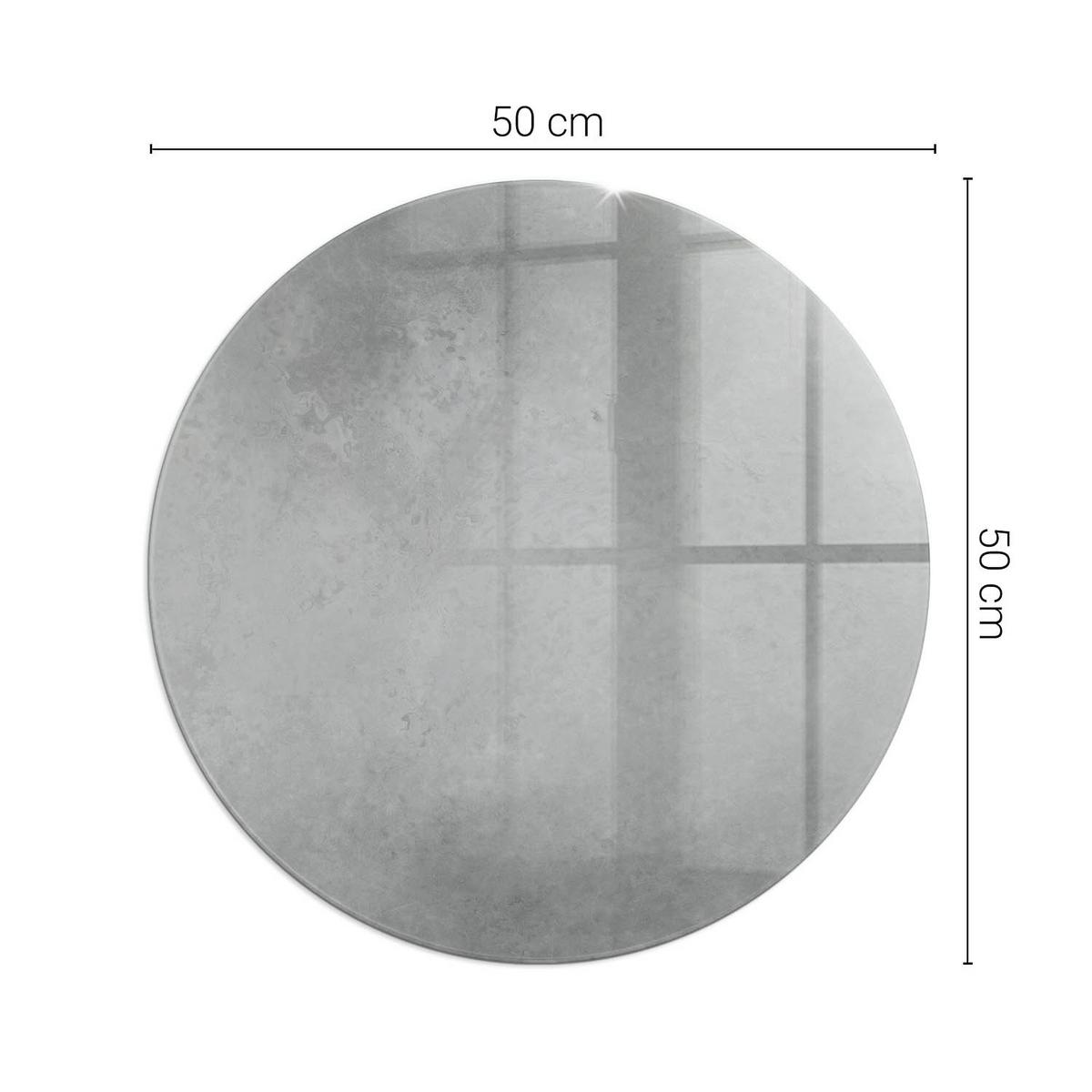 GLASPLATTE für Kamin Ø 50 cm - Grau, Glas (50/50/0.4cm) - TULUP