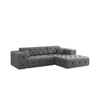 ECKSOFA Chantal In Moly - Anthrazit, Holzwerkstoff/Textil (266/171cm) - Fun Möbel