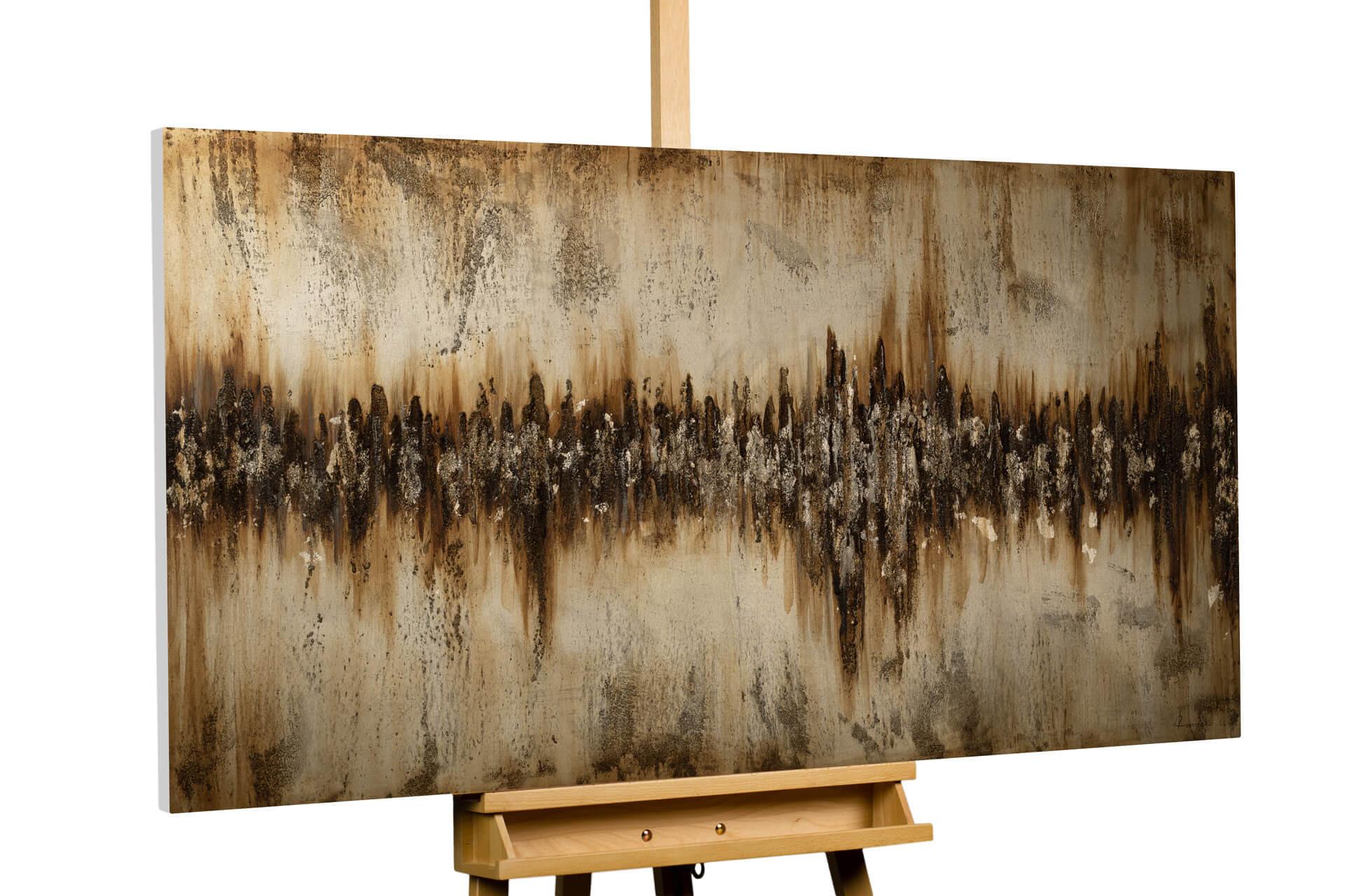 ACRYLBILD HANDGEMALT 140/70 cm - Braun, Holz/Textil (140/70cm) - KUNSTLOFT
