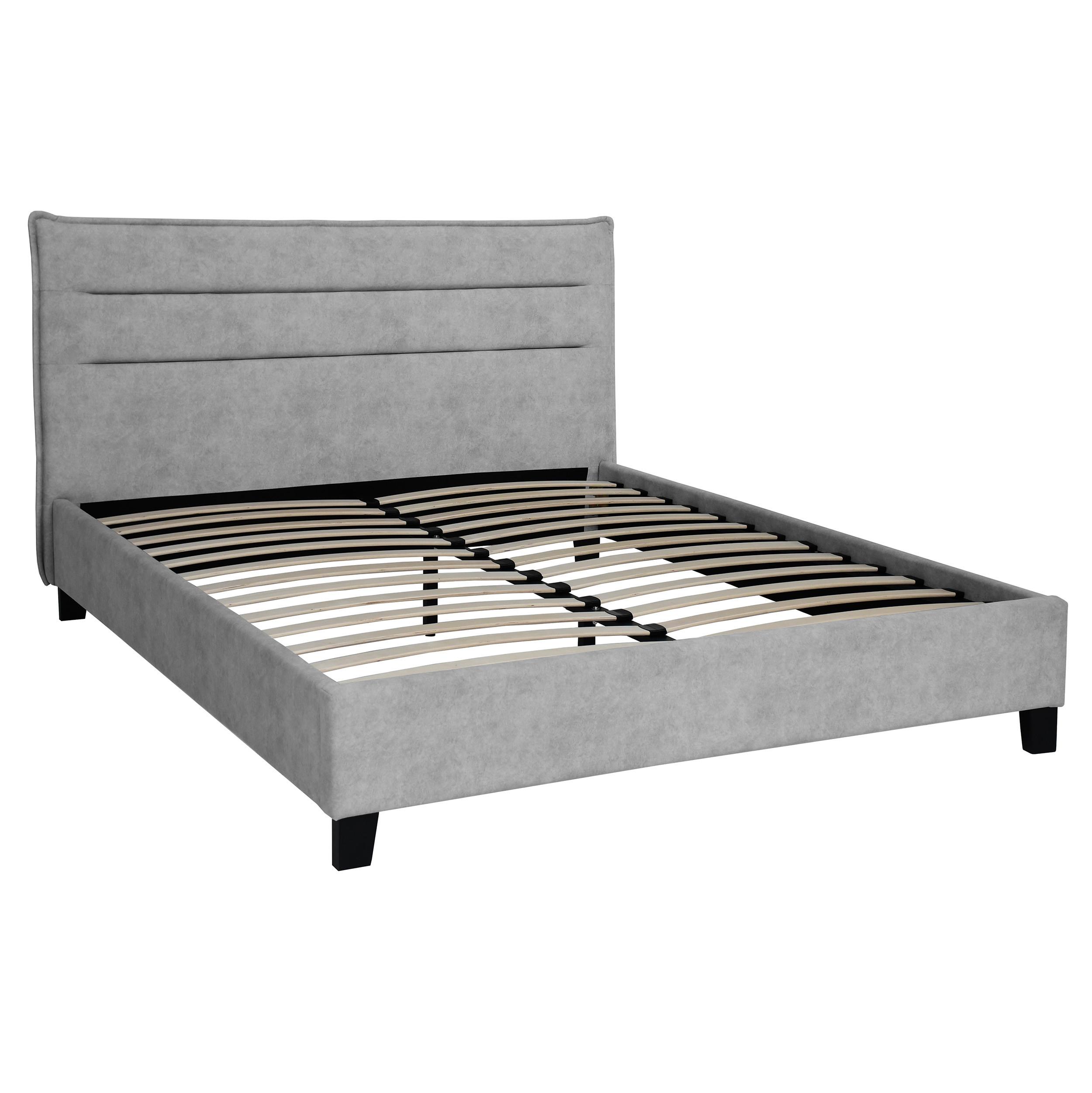 POLSTERBETT Mane, ohne Bettkasten, 160x200 cm, Velours-Stoff, Grau - Grau, Textil (160/200cm) - Beautysofa