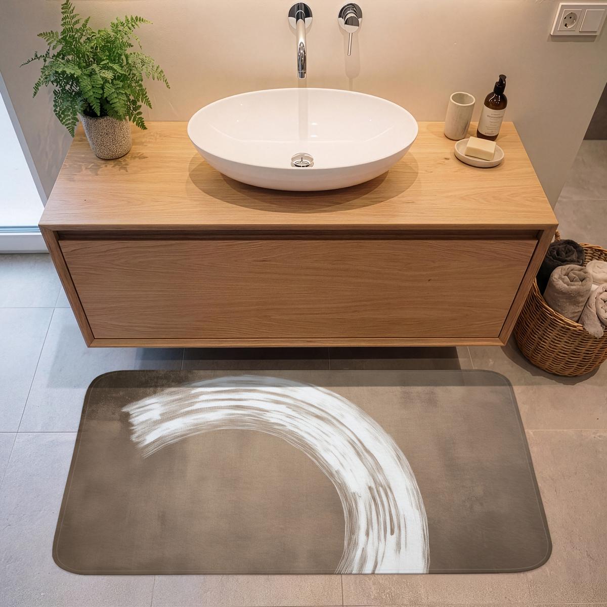 BADEMATTE Farbe - Braun - Japandi 120x60 cm - Mokka, Textil (120/60cm) - OnlyWow