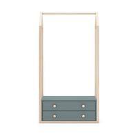 KLEIDERSCHRANK mit 2 Schubladen L80 cm - Esteban - Grün, Holzwerkstoff (40/170/80cm) - Calicosy