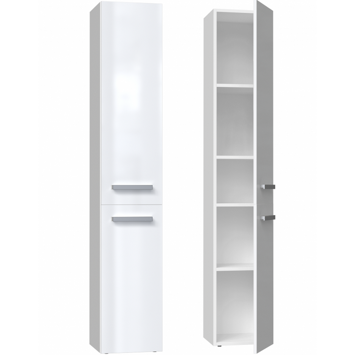 BADEZIMMERSCHRANK Weiß, Hochglanz Weiß 31/174/30 - Weiß, Holzwerkstoff (31/174/30cm) - RAUMHIRSCH FURNITURE